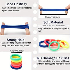 100pcs Colorful Seamless Rubber Band Hair Tie Hair Rope Hair Accessories
