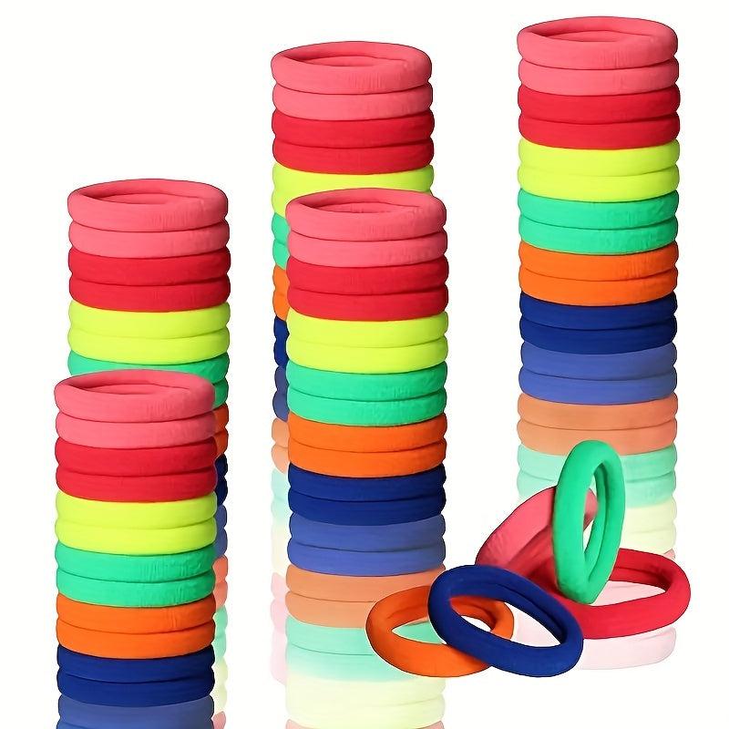 100pcs Colorful Seamless Rubber Band Hair Tie Hair Rope Hair Accessories