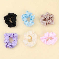 6Pcs Girls Large Hair Tie Scrunchie Elastic Bands Ponytail Hair Accessories