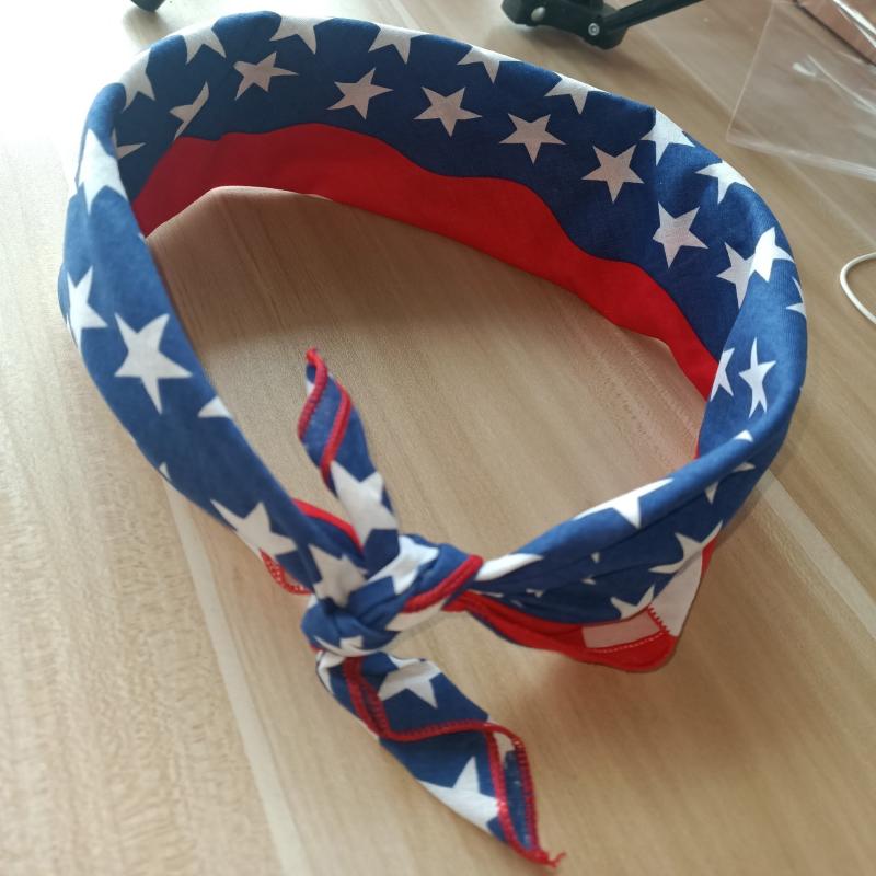 American Flag Square Scarf Breathable Handkerchief Headscarf
