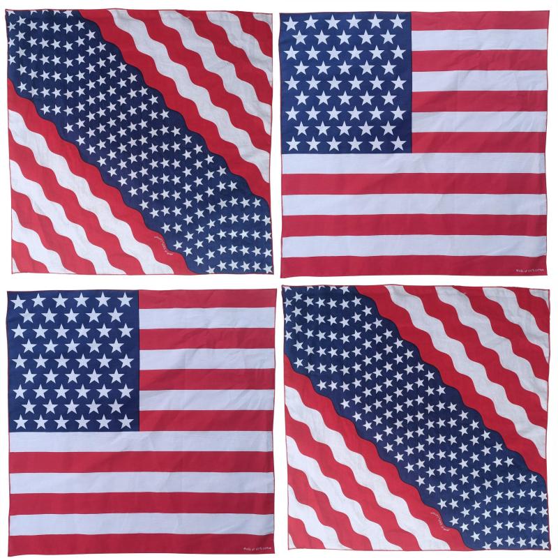 American Flag Square Scarf Breathable Handkerchief Headscarf
