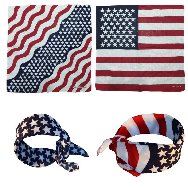 American Flag Square Scarf Breathable Handkerchief Headscarf