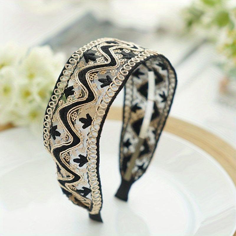 Boho Lace Sequin Headband Retro Style Hair Accessories Women