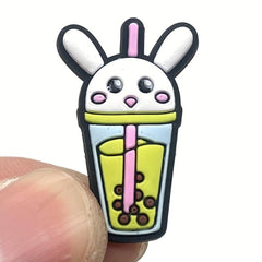 16pcs Bubble Tea Pattern Shoe Charms for Clog Kids Women Girl Sandals