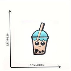 16pcs Bubble Tea Pattern Shoe Charms for Clog Kids Women Girl Sandals