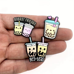 16pcs Bubble Tea Pattern Shoe Charms for Clog Kids Women Girl Sandals