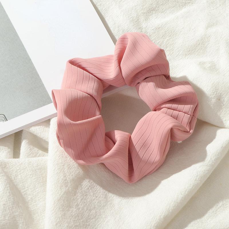 Sweet Solid Fabric Hair Scrunchies Soft Hair Tie for Women Girls