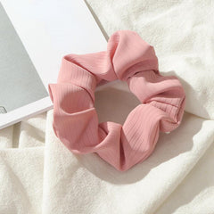 Sweet Solid Fabric Hair Scrunchies Soft Hair Tie for Women Girls