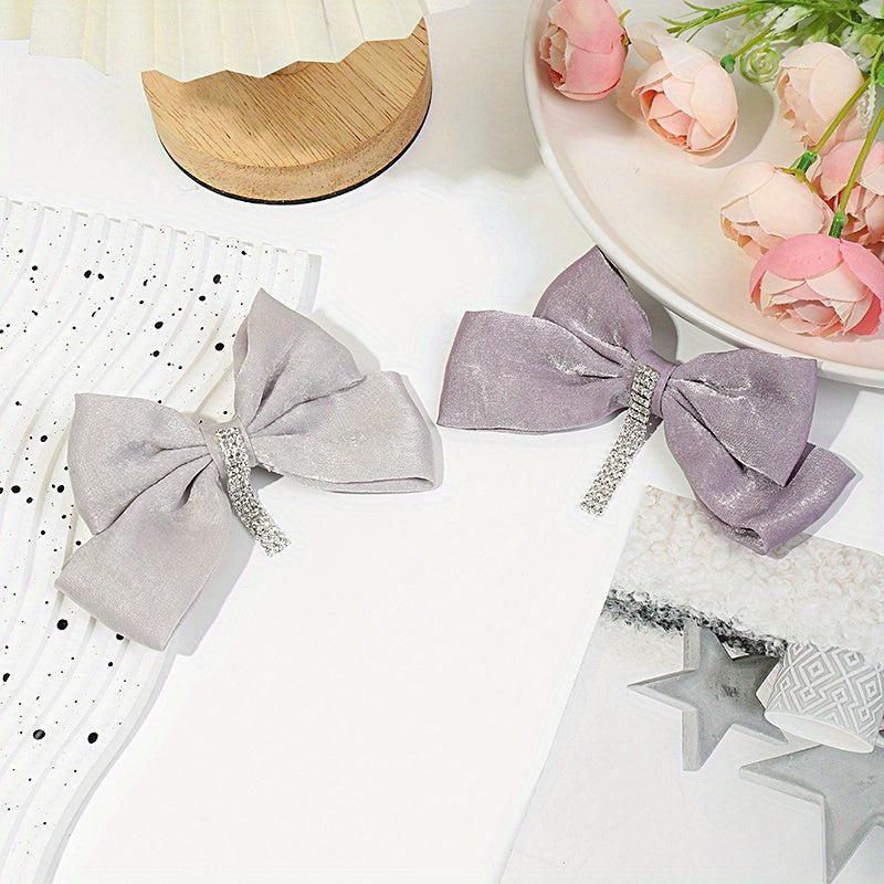 Rhinestone Tassel Hair Barrettes Bowknot Hair Clips for Women Girls