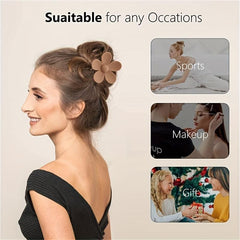 6pcs Solid Hair Claw Clip Flower Shaped Ponytail Holder