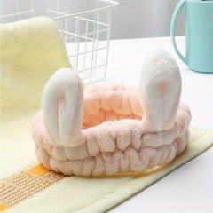 Plush Cat Ears Headband Stretchy Head Hoop for Skincare