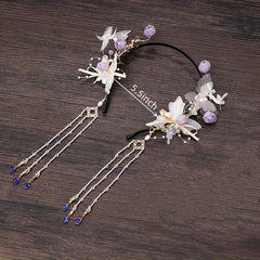 Chinese Style Hairband With Tassel Butterfly Flower Holiday Jewelry