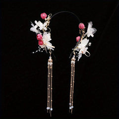 Chinese Style Hairband With Tassel Butterfly Flower Holiday Jewelry