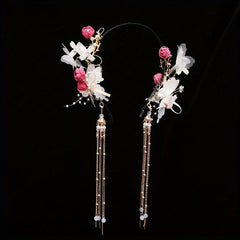 Chinese Style Hairband With Tassel Butterfly Flower Holiday Jewelry
