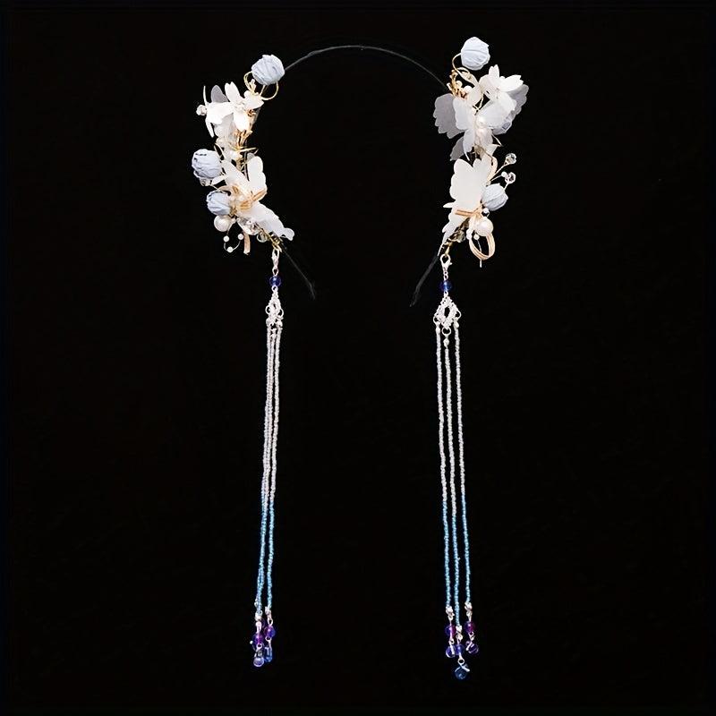 Chinese Style Hairband With Tassel Butterfly Flower Holiday Jewelry