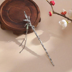 Bamboo Shaped Hair Stick With Chain Tassel Chinese Style Hair Pin