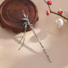 Bamboo Shaped Hair Stick With Chain Tassel Chinese Style Hair Pin