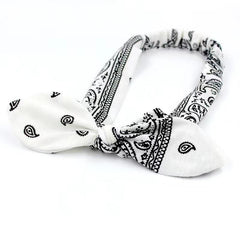 Paisley Print Headband Boho Hair Band Retro Cross Knot Elastic Hair Band