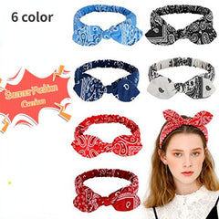 Paisley Print Headband Boho Hair Band Retro Cross Knot Elastic Hair Band
