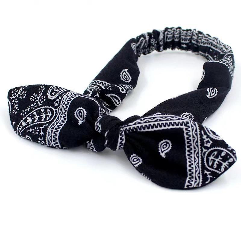 Paisley Print Headband Boho Hair Band Retro Cross Knot Elastic Hair Band