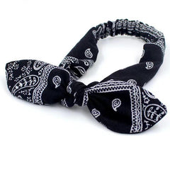 Paisley Print Headband Boho Hair Band Retro Cross Knot Elastic Hair Band