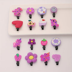 16pcs Purple Series Hair Clips for Girls