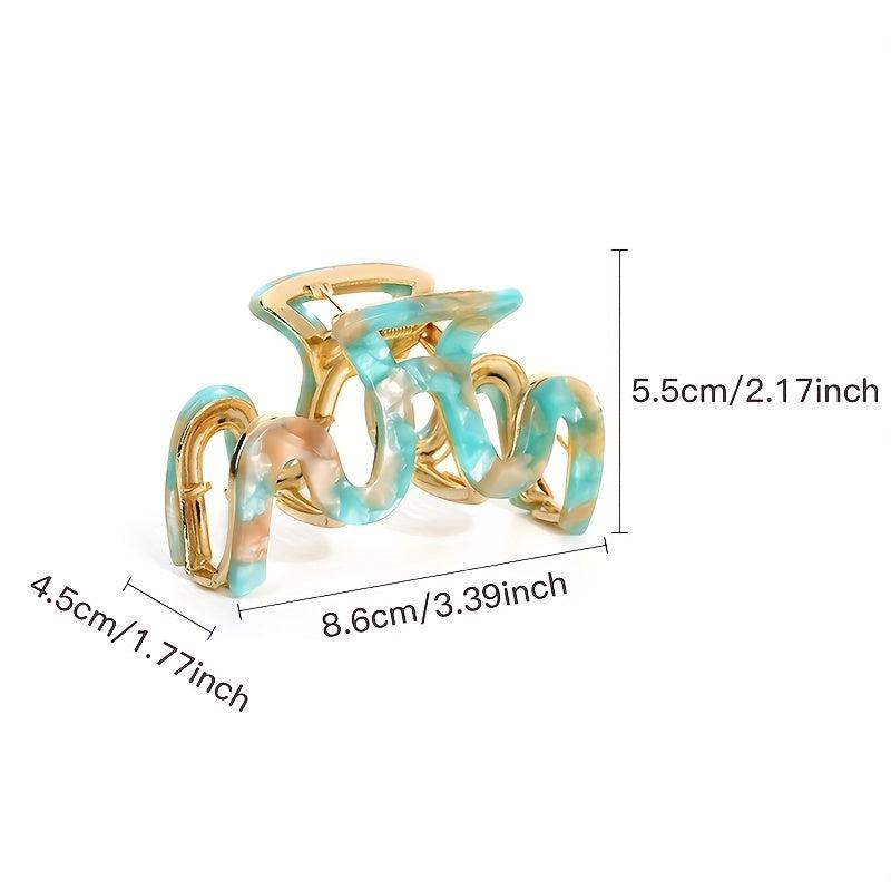 Acetate Wave Hair Clip Back Head Shark Claw Hair Accessories