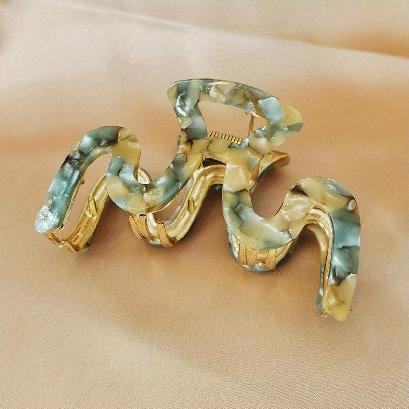 Acetate Wave Hair Clip Back Head Shark Claw Hair Accessories
