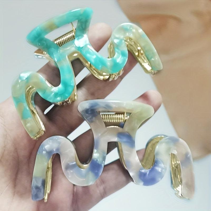 Acetate Wave Hair Clip Back Head Shark Claw Hair Accessories
