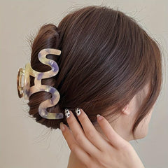 Acetate Wave Hair Clip Back Head Shark Claw Hair Accessories