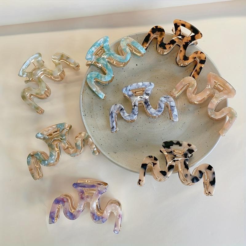 Acetate Wave Hair Clip Back Head Shark Claw Hair Accessories