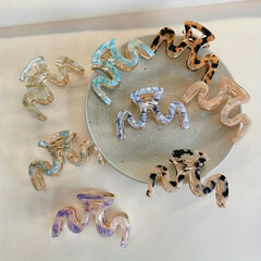 Acetate Wave Hair Clip Back Head Shark Claw Hair Accessories