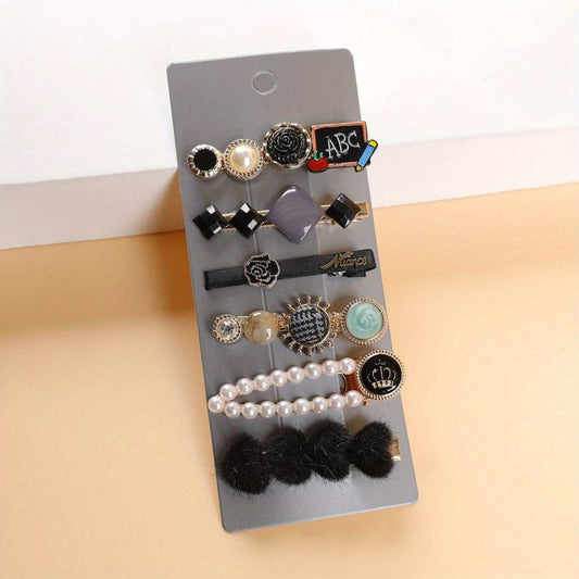 6pcs Crown Flower Hair Clip Barrette Hair Slides Non Slip Hair Decoration