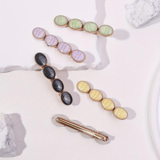5pcs Hair Clips Marbling Bobby Pin Hair Slides Non Slip Hair Decoration