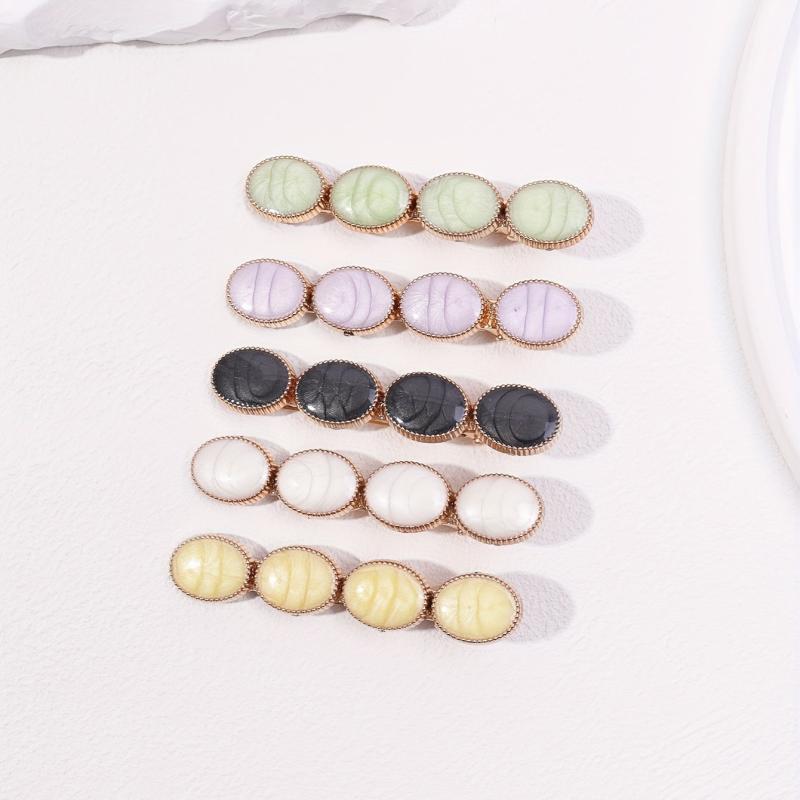 5pcs Hair Clips Marbling Bobby Pin Hair Slides Non Slip Hair Decoration
