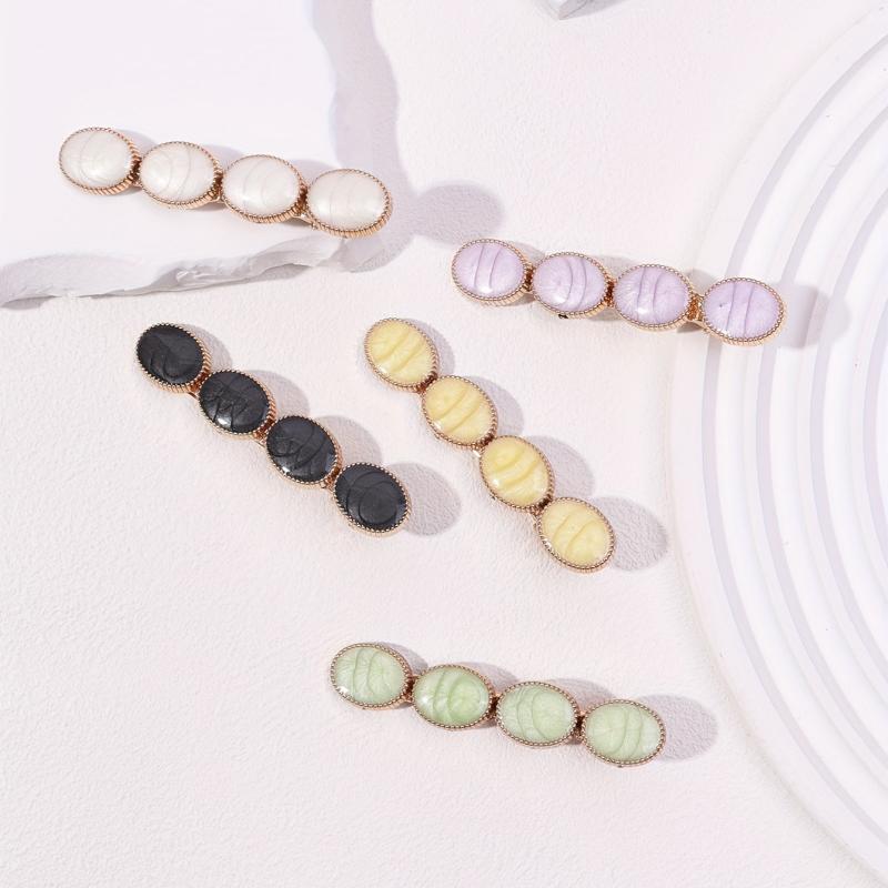 5pcs Hair Clips Marbling Bobby Pin Hair Slides Non Slip Hair Decoration