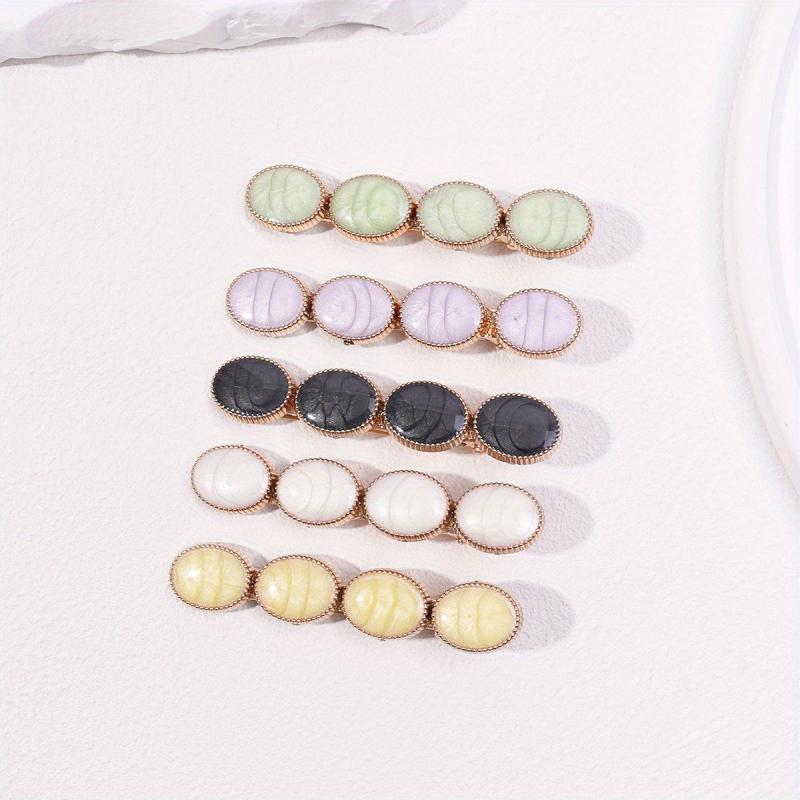 5pcs Hair Clips Marbling Bobby Pin Hair Slides Non Slip Hair Decoration
