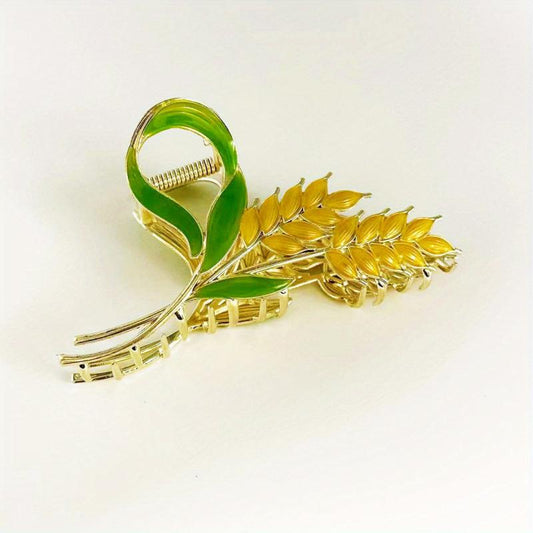Wheat Hair Claw Clip Golden Alloy French Non Slip Strong Hold Grip Hair Jaw Clip