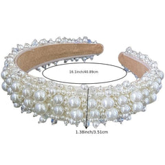 Pearl Headband Bling Faux Rhinestones Hairband Bridal Wedding Accessories