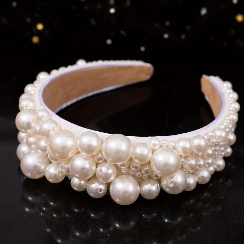 Pearl Headband Bling Faux Rhinestones Hairband Bridal Wedding Accessories