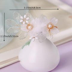 Chinese Style Duck Billed Clip Beaded Tassel Hair Accessories For Hanfu