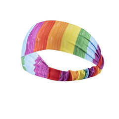 Rainbow Sports Headband Sweat Absorbing Non Slip Yoga Tennis Headband
