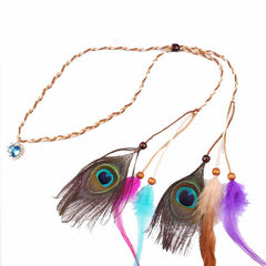 Boho Faux Leather Headband Colorful Hair Band Retro Style Hair Accessories