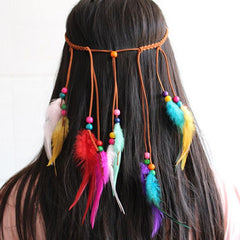 Boho Faux Leather Headband Colorful Hair Band Retro Style Hair Accessories