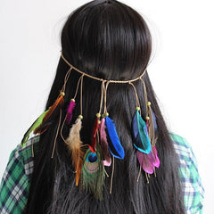 Boho Faux Leather Headband Colorful Hair Band Retro Style Hair Accessories