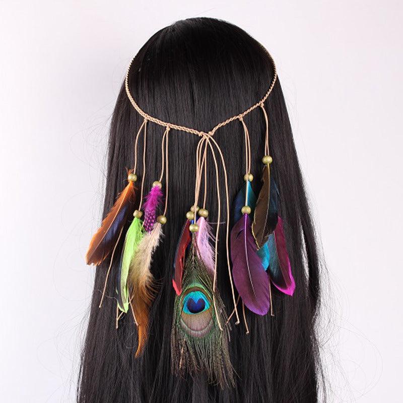 Boho Faux Leather Headband Colorful Hair Band Retro Style Hair Accessories