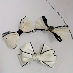Large Bow Hair Clip Mesh Duckbill Barrette Lace Non Slip Hair Decor