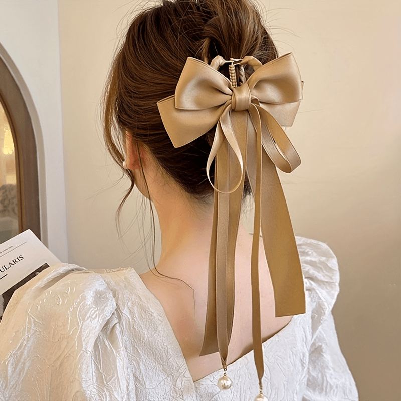 Pearl Tassel Hair Claw Clip for Women