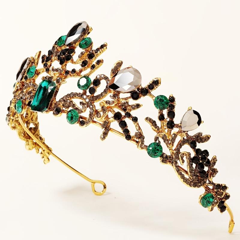 Gothic Vintage Rhinestone Crown Tiara Bridal Hair Accessories
