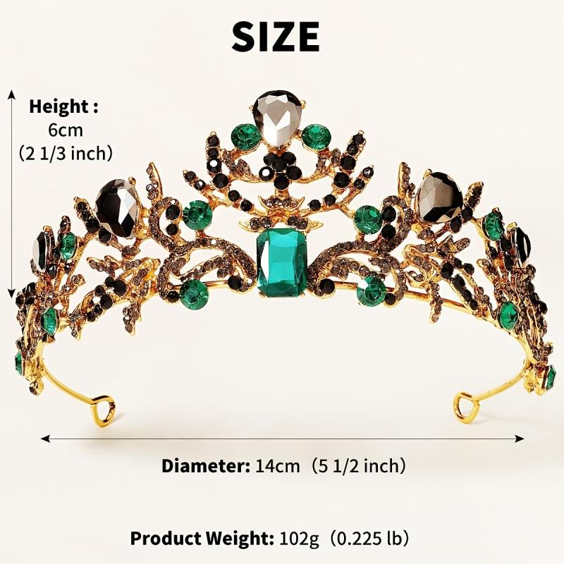 Gothic Vintage Rhinestone Crown Tiara Bridal Hair Accessories